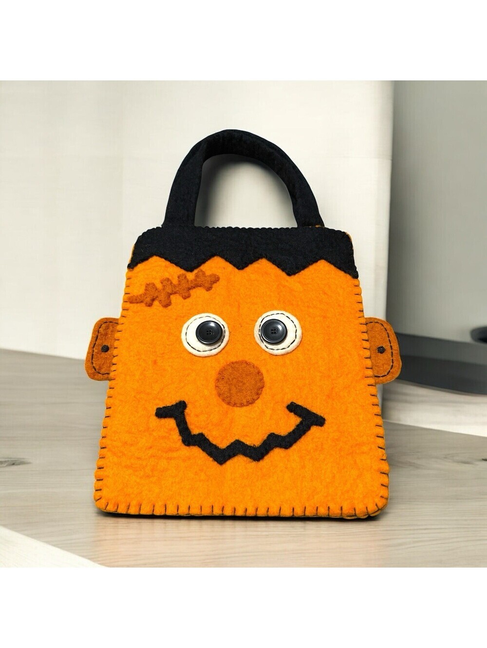 Hallmark Halloween 100% Wool Bat Trick Or Treat Bag Embroidered NWOT